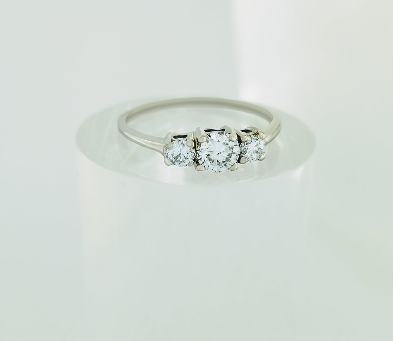 9 kt White Gold Trilogy Engagement Ring - Cape Diamond Exchange