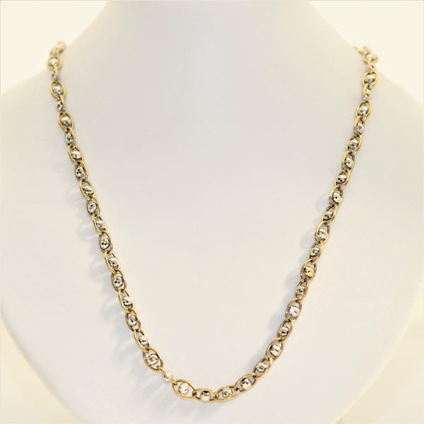 9kt Yellow Gold 45cm Two Color Ball Chain
