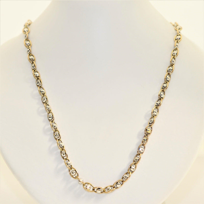 9kt Yellow Gold 45cm Two Color Ball Chain