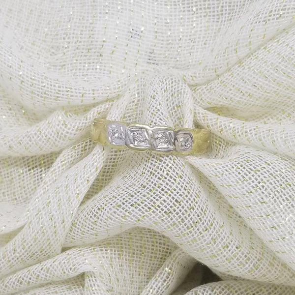 9 kt Yellow Gold and Diamonds Half-Eternity Ring - Cape Diamond Exchange