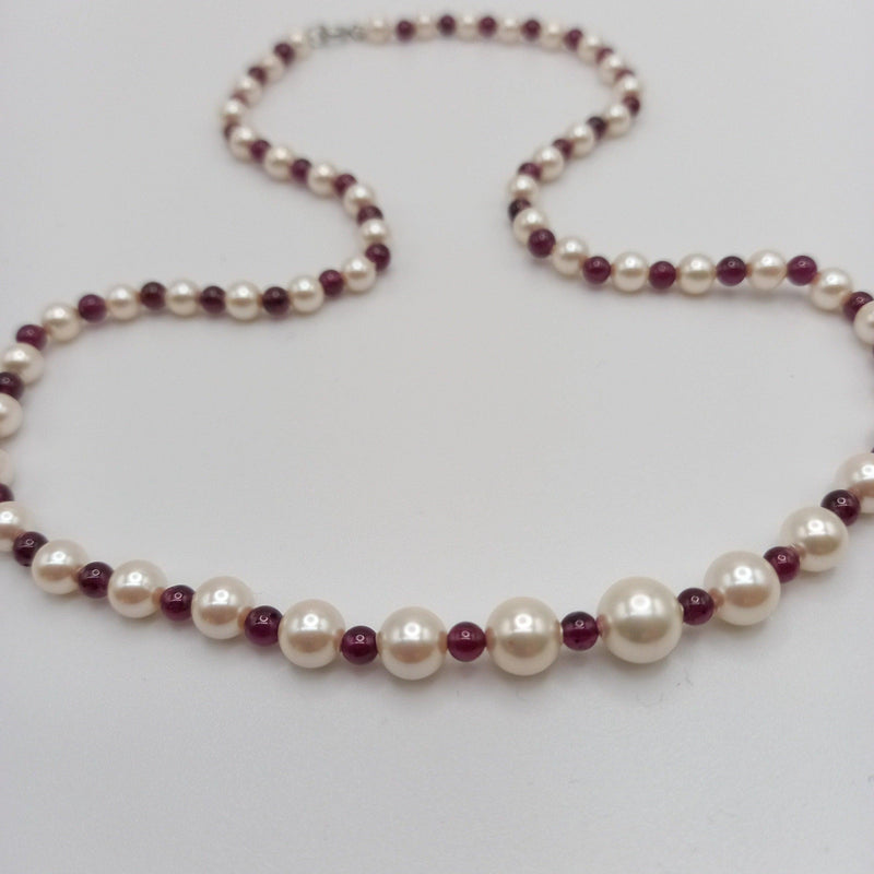 Pearl and Garnet Necklace - Cape Diamond Exchange