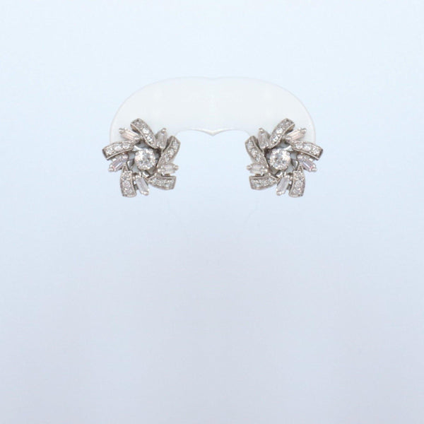 White Gold Pinwheel Earrings - cape diamond exchange