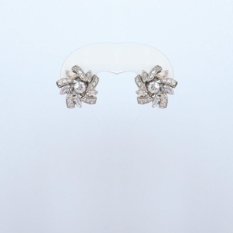 White Gold Pinwheel Earrings - cape diamond exchange